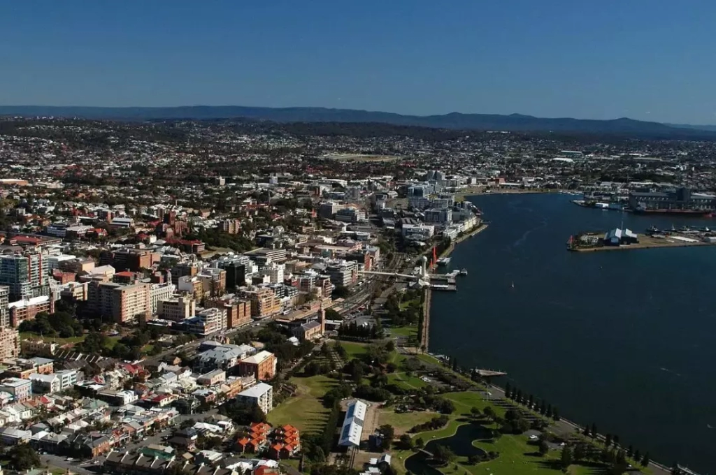 Aerial view of Newcastle.