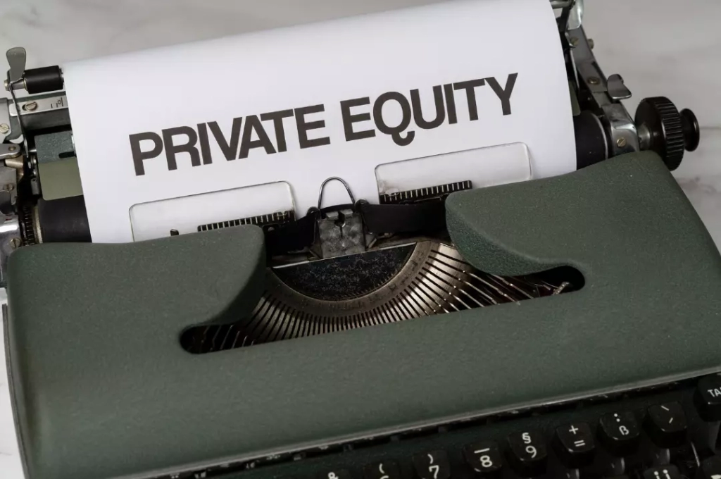 Private equity typed on typewriter.
