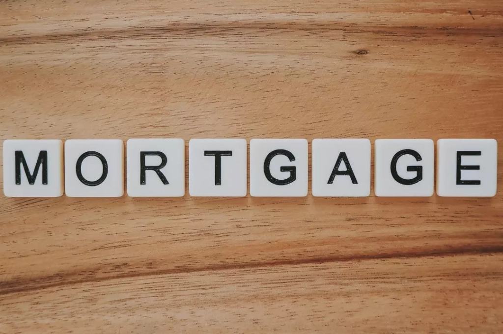 Scrabble tiles forming the word Mortgage.