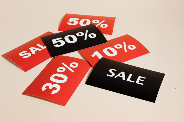 Sale cards.