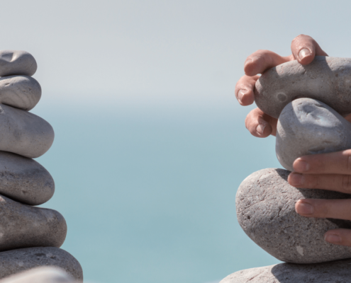 Balancing stones as a concept of portfolio rebalancing.